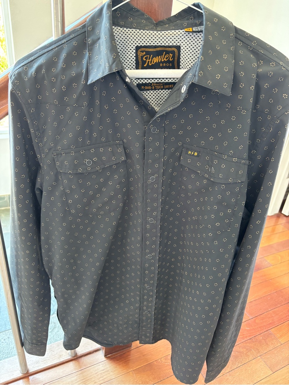 Howler Brothers Men’s Black Patterned H-Bar-B Tech Shirt